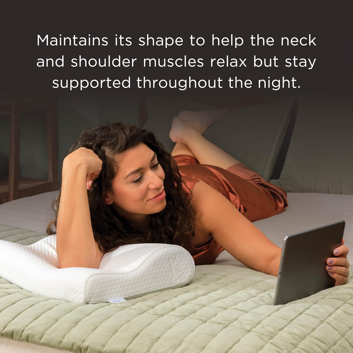 Tempur-Pedic TEMPUR-Ergo Neck Pillow, Medium Profile, White - Image 7