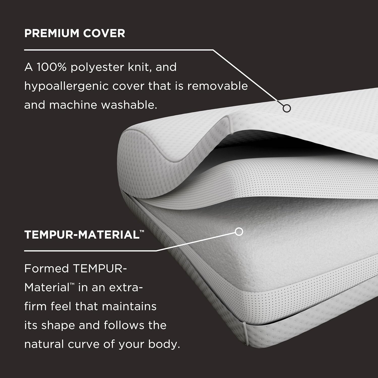 Tempur-Pedic TEMPUR-Ergo Neck Pillow, Medium Profile, White - Image 8