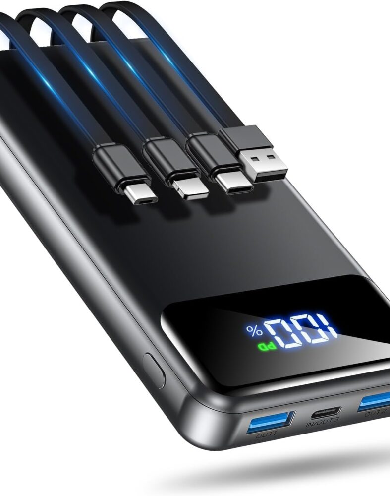 OHOVIV Portable Charger Power Bank 50000mAh,4 Built-in Cables Battery Pack