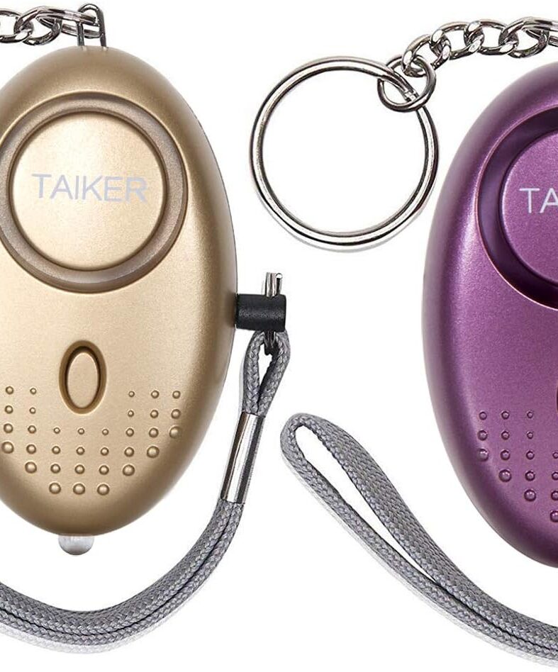 Personal Alarm for Women, 2Pcs 140dB Self Defense Keychain LED Light