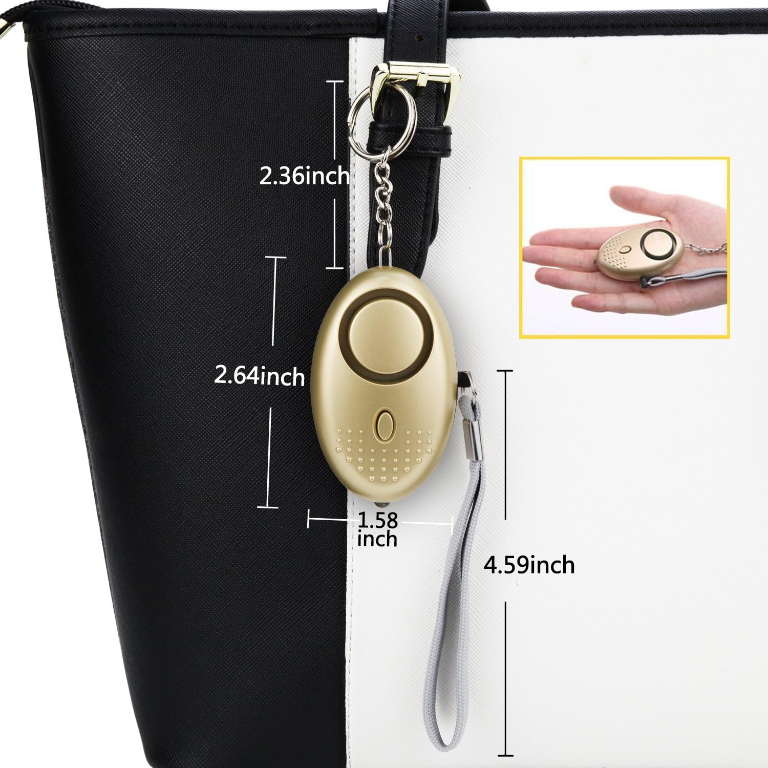 Personal Alarm for Women, 2Pcs 140dB Self Defense Keychain LED Light - Image 5